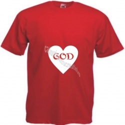 Tricou rosu inima God